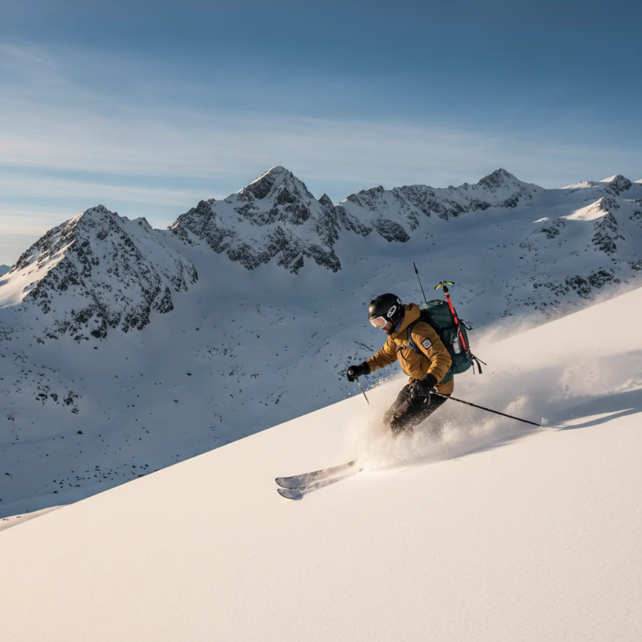 Off-piste ski guiding